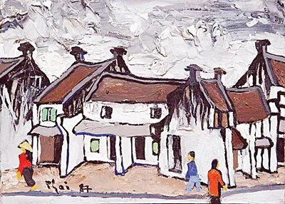 Phố Hà Nội xưa qua nét vẽ của họa sĩ Bùi Xuân Phái.