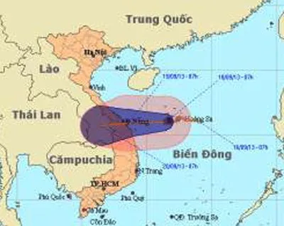 Vị trí và đường đi của cơn bão số 8. Ảnh: TTDBKTTVTƯ