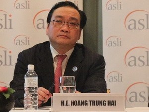 Deputy Prime Minister Hoang Trung Hai at the fourth Global Entrepreneurship Summit. (Photo VNA)