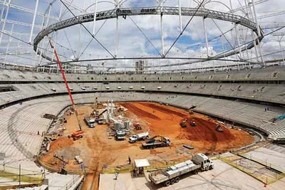 Sân vận động Fonte Nova tại Salvador da Bahia đang được xây dựng phục vụ World Cup.