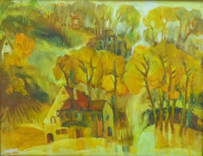 ancient villas in the Fall.