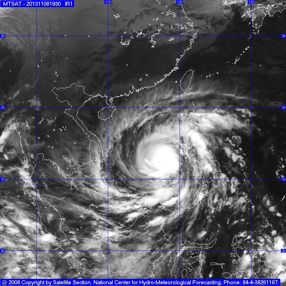 Satelllite photo of Super Storm Haiyan. (Photo: www.nchmf.gov.vn)