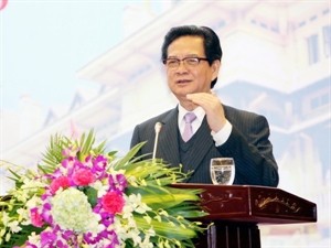 PM Nguyen Tan Dung speaking at the event (Photo: VNA)