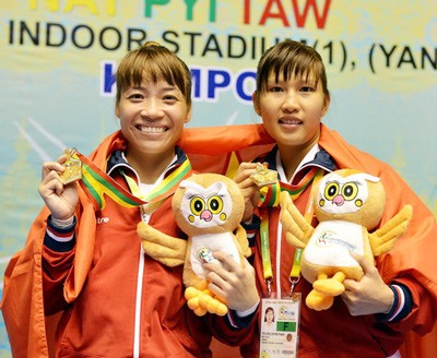 Pham Thi Mao and Phan Thi Kieu Duyen grabbed the first Kempo gold medal