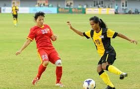 The women football match between Vietnam and Malaysia
