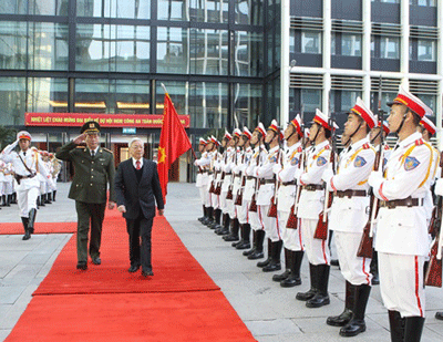 Party General Secretary Nguyen Phu Trong attends the 69th National Public Security Conference that opened in Ha Noi yesterday. —VNA/VNS Photos Tri Dung