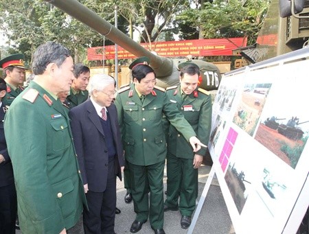 Party General Secretary Nguyen Phu Trong said the army's responsibilities at this time include upholding the revolutionary cause of the Party and people, maintaining its strong will to fight and win, and being politically firm.—VNA/VNS Photo Tri Dung