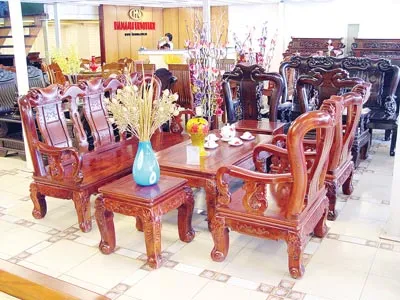 Bộ Salon Triện tay 10 bằng gỗ Cẩm Lai tạo sự đẳng cấp cho người sử dụng