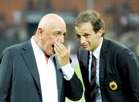 Phó chủ tịch Adriano Galliani và Massimiliano Allegri.
