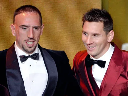 RIbery chỉ Quả bóng đồng và Messi chỉ được Quả bóng bạc nhưng họ vẫn thoải mái như thường