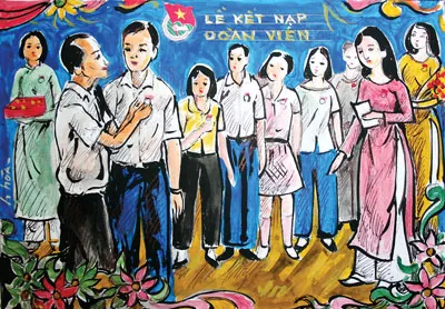 Tôi cài huy hiệu Đoàn lên ngực áo