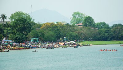 Traditional boat race on Huong River on April 19