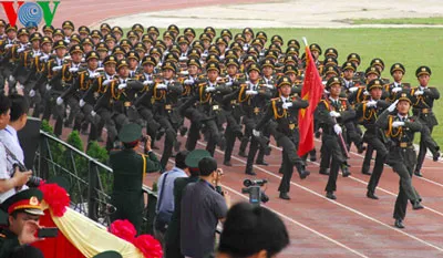 Hình ảnh buổi Lễ mít tinh, diễu binh. Ảnh: VOV