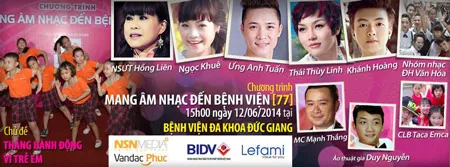 Mang âm nhạc đến bệnh viện hưởng ứng tháng hành động vì trẻ em