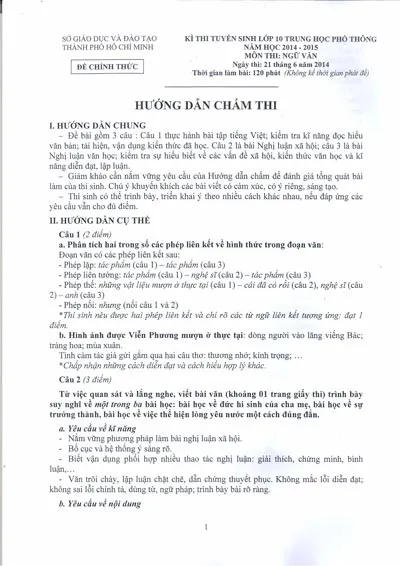 TPHCM: Sở Giáo dục - Đào tạo công bố đáp án 3 môn Toán, Ngữ văn, Anh văn của kỳ thi vào lớp 10