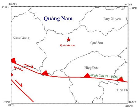 Earthquake center is signed as a red star on the map (Photo:SGGP)