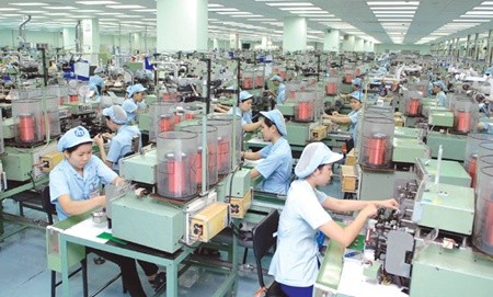 Workers at an electrical motor production line of Mabuchi Motor Viet Nam Company in Bien Hoa Industrial Park 2, Dong Nai Province. Foreign direct investment (FDI) enterprises greatly contributed to the country's socio-economic development, officials said (Photo: VNA/VNS)