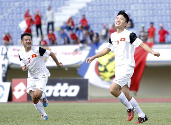 Xuan Truong, who scored the first goal for Vietnamese football team by the fifth minutes (Photo: SGGP)
