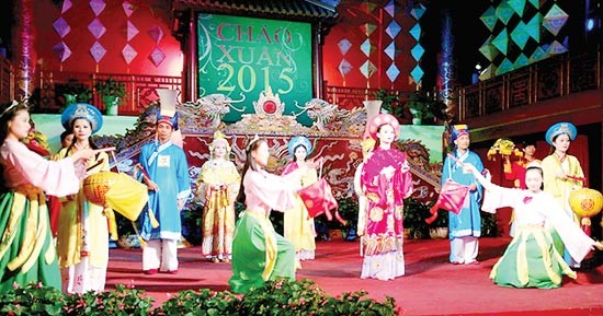 Concert greeting New Year 2015 at Duyet Thi Duong Royal Theater inside the Imperial Palace in Hue former capital