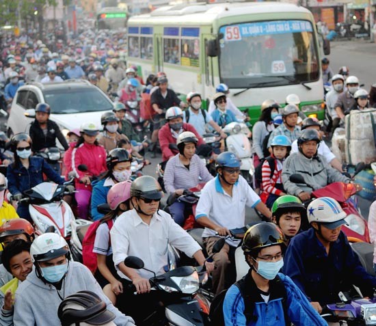 Traffic jam in HCMC (Photo: SGGP)
