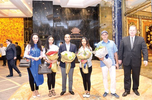 Times Square Vietnam Director Truong Hue Van receives Malaysian Prince Tengku Amir Puteri Suraija and his wife at the Riverie Saigon Hotel.