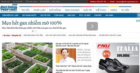 Doi Song va Phap Luat (Health and Life) newspaper is fined for violating an advertising code. — Photo baotintuc.vn