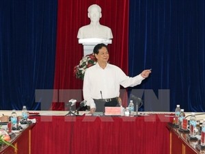 PM Nguyen Tan Dung speaks at the working session (Photo: VNA