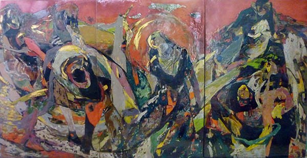 A lacquer painting by Ngo Hai Yen