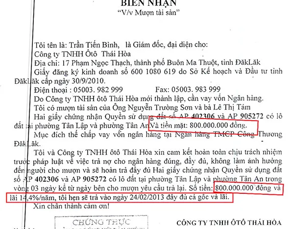 Không vay, vẫn bị tòa tuyên nợ gần 1 tỷ đồng