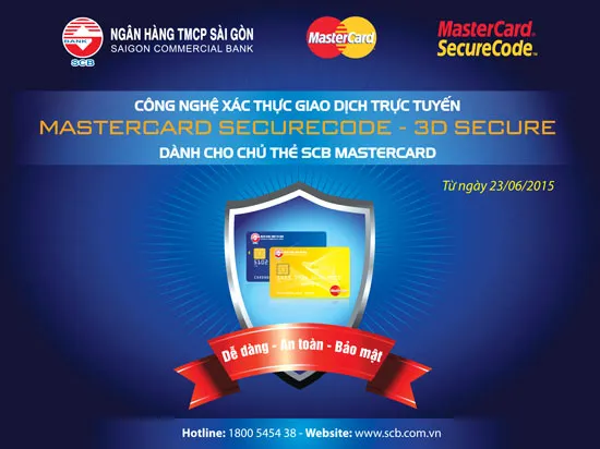 SCB triển khai công nghệ xác thực giao dịch qua mạng - 3D Secure áp dụng cho thẻ tín dụng quốc tế SCB Mastercard