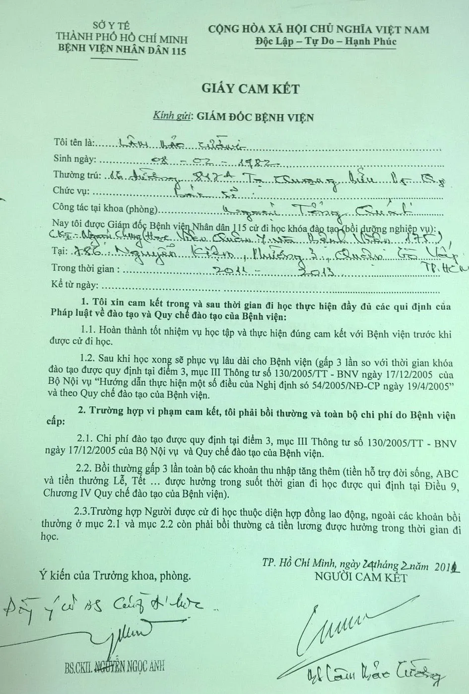 Bệnh viện kiện bác sĩ bồi thường chi phí đào tạo