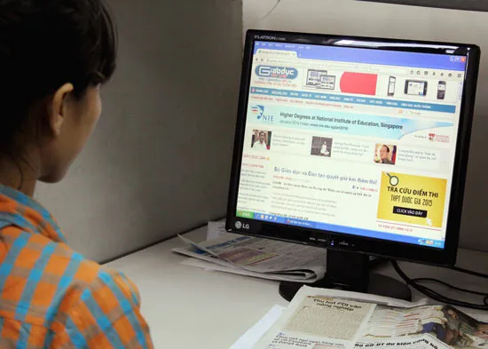 Từ 14g30, ngày  22-7, có thể tra cứu điểm thi trung học phổ thông quốc gia 2015