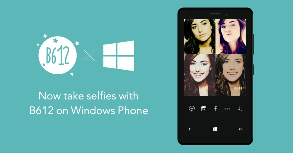 B612 chụp ảnh selfie có mặt trên Windows Phone