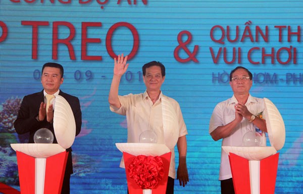 Prime Minister Nguyen Tan Dung at the ground-breaking ceremony (Photo: SGGP)