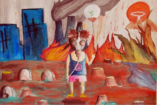 The silver prize-wining, "The climate change on our lives"