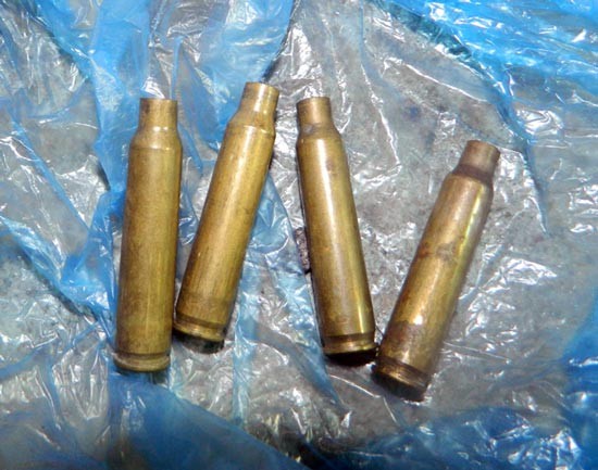 Four bullet shells that fishermen took from the attack’s site and handed over to the police (Photo: SGGP)
