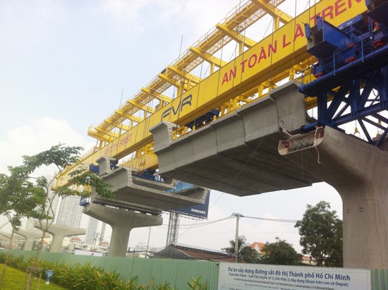 The construction site of the first metro route Ben Thanh-Suoi Tien in HCMC (Photo: SGGP)