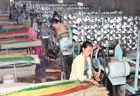 An Cu Ward in the southern province of Phu Yen has maintained and developed its traditional sleeping-mat weaving trade to create jobs for locals, following criteria on building new-style rural areas. (Photo: VNA/VNS)