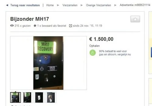 Hà Lan bắt sĩ quan cảnh sát rao bán mảnh vỡ máy bay MH17