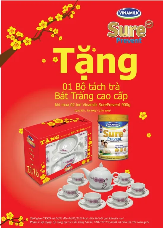 Từng bừng khuyến mãi tết cùng Vinamilk Sure Prevent