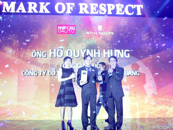 Tổng Giám đốc Điện Quang đứng đầu danh sách “50 Nhà Lãnh đạo Doanh nghiệp - Mark of Respect 2015”