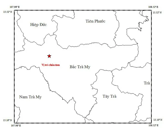 Quảng Nam: Lại động đất 3,7 độ Richter tại Bắc Trà My