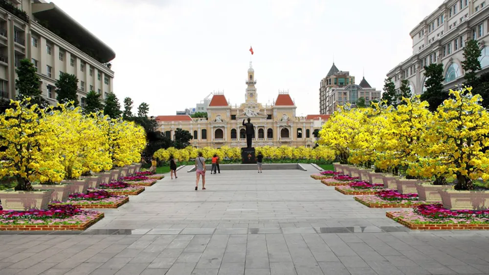 Đường hoa Nguyễn Huệ tất bật vào xuân ảnh 2