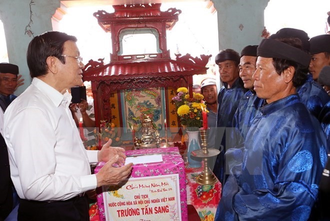 President Truong Tan Sang (L) (Source: VNA)