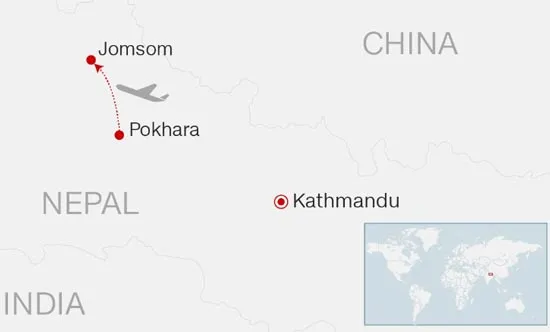 Máy bay rơi ở Nepal, 21 người có thể đã chết