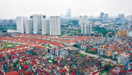 View from above of Ha Noi's Ha Dong District. The district lies on the bank of the Nhue River and is located 10km from the city's centre. The district's infrastructure has been upgraded, creating a new image for the city's development. (Photo: VNA/VNS)