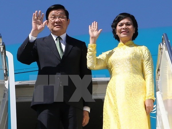 State President Truong Tan Sang and his spouse (Source: VNA)