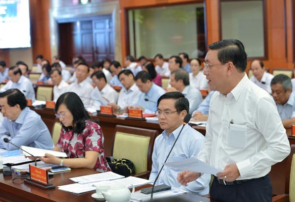 Director of the Department of Industry and Trade Pham Thanh Kien states at the conference (Photo: SGGP)