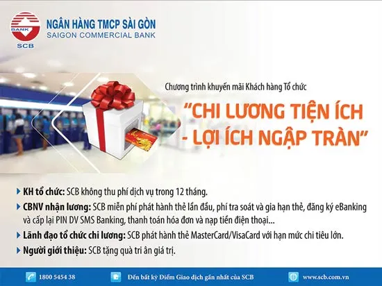 Ưu đãi đặc biệt dành cho khách hàng chi lương thông qua SCB