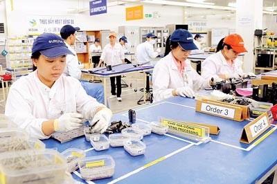 Workers are working at Misumi Group Company at Linh Trung Processing Zone, HCMC